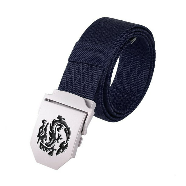 Business Men's Black Genuine Leather Belt Automatic Buckle Waist Strap,#dragon